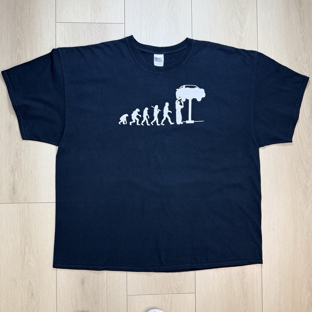 Gildan Mechanic Evolution T Shirt Mens 3XL Black Auto Repair Graphic Tee Funny